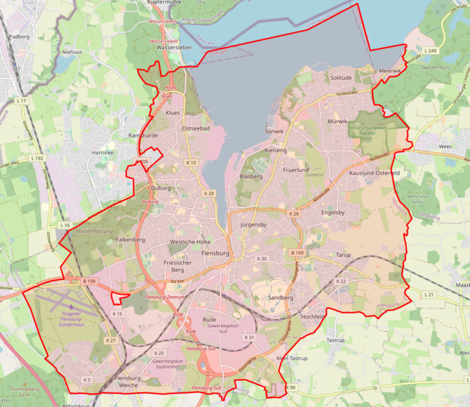 Flensburger Kartenmaterial mit eingezeichnetem Stromnetz.