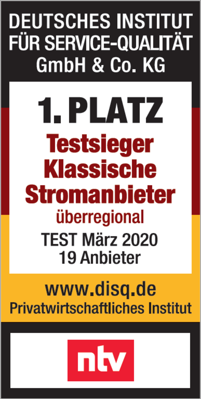 DISQ-Siegel 2020 Stromanbieter