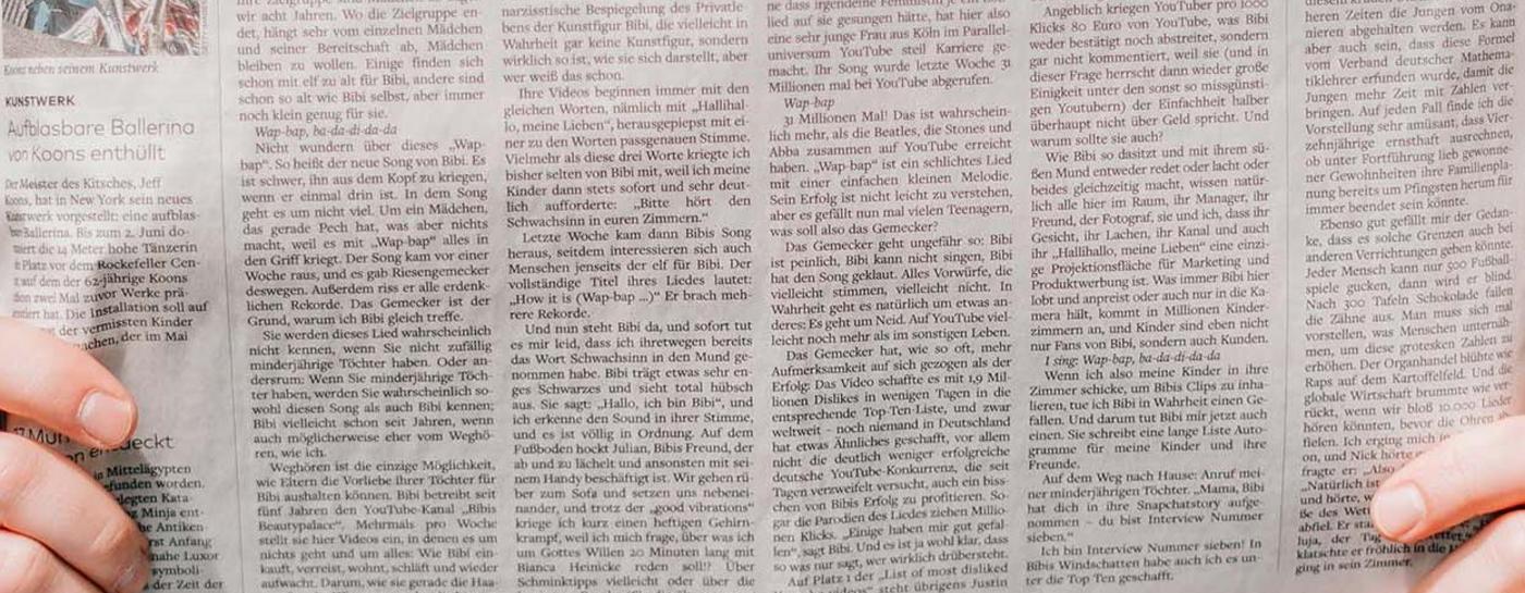 Presseartikel in der Zeitung lesen