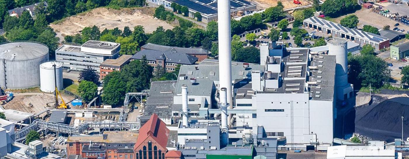 Luftaufnahme von Stadtwerke Flensburg nach Inbetriebnahme von Kessel 13