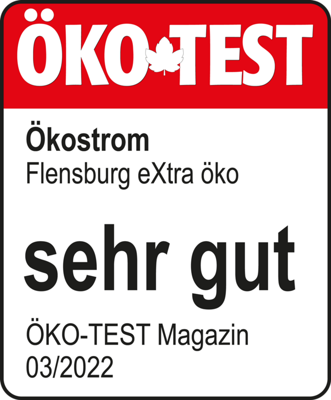 Ökotest Siegel für Flensburg eXtra Öko