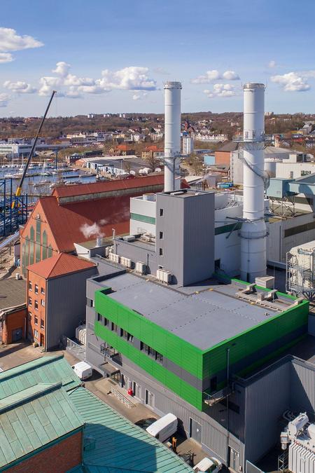 Luftbild vom Kraftwerk Kessel 13 im Bau